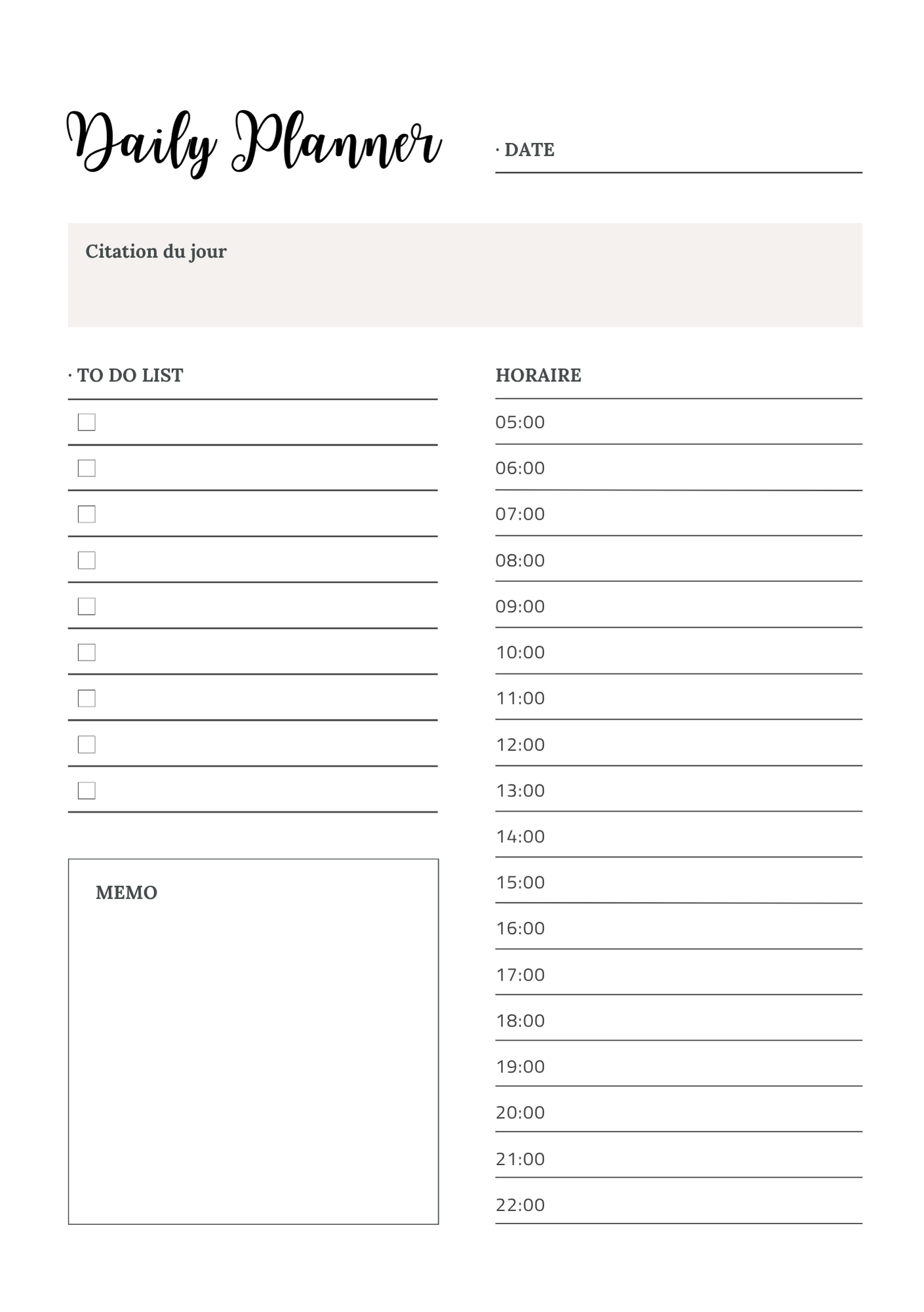 Daily Planner - 2ème