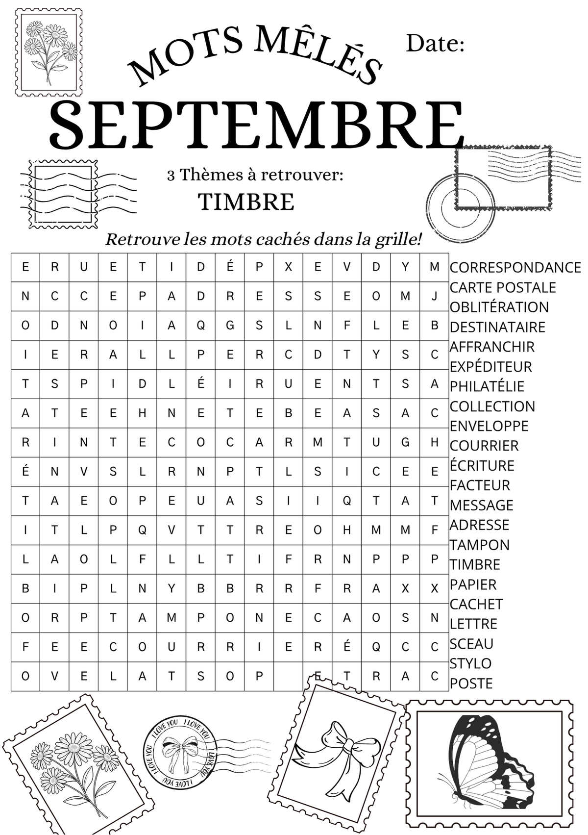 Mots Mêlés - Timbre