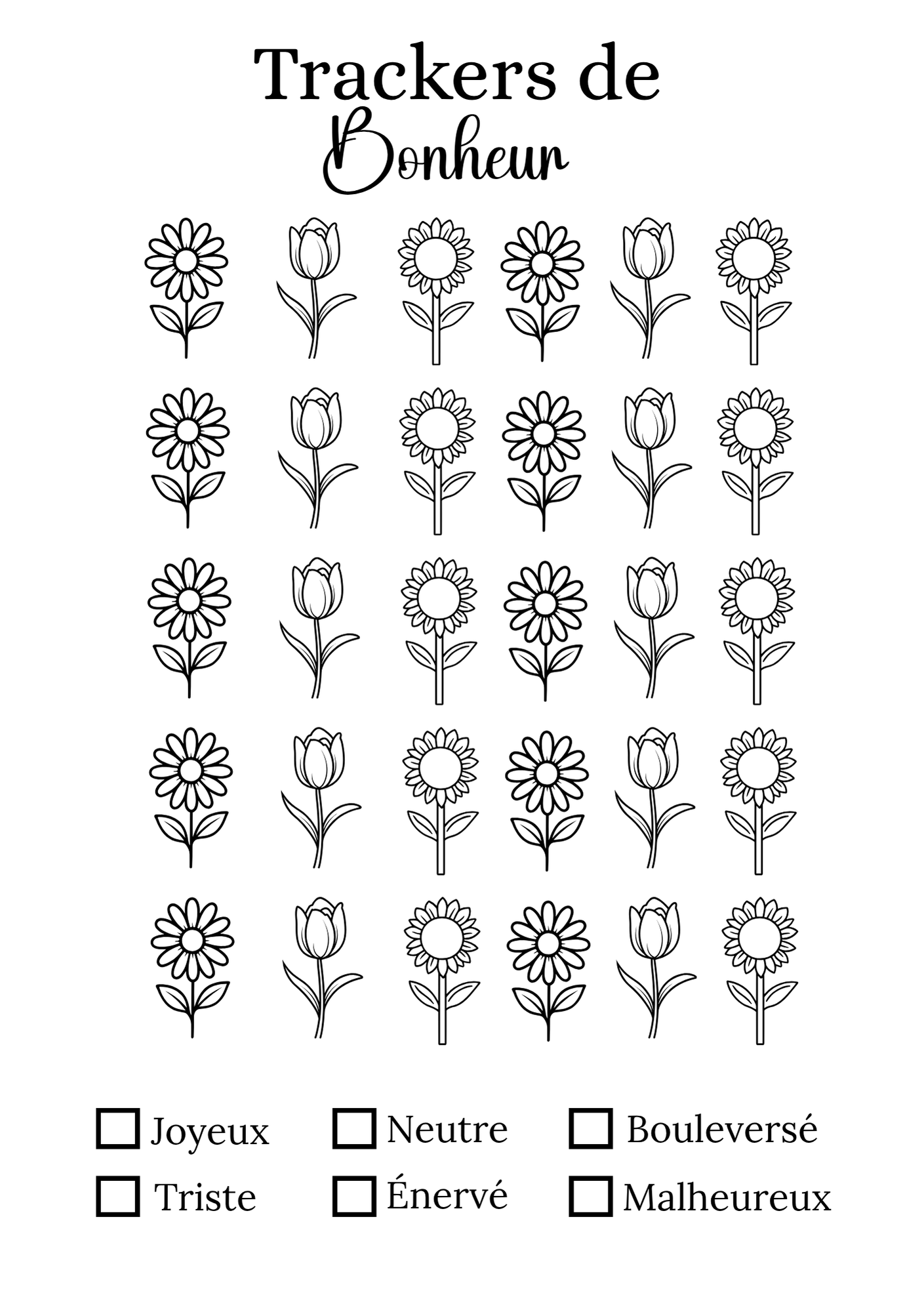 Tracker de Bonheur - Thème Printemps