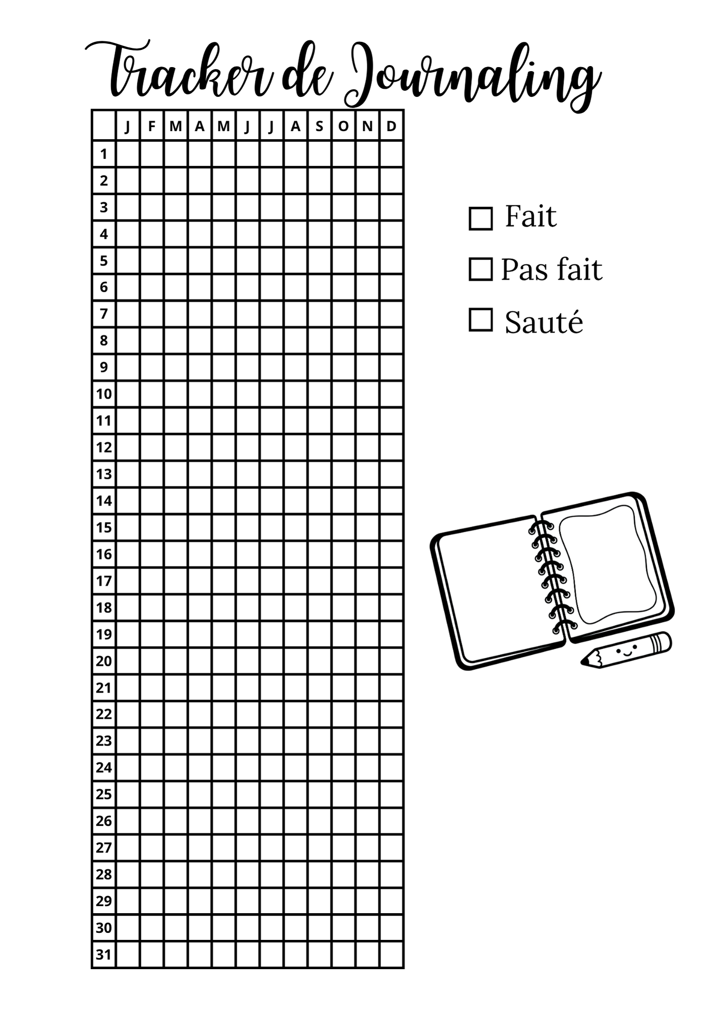 Trackers de Journaling - Annuel