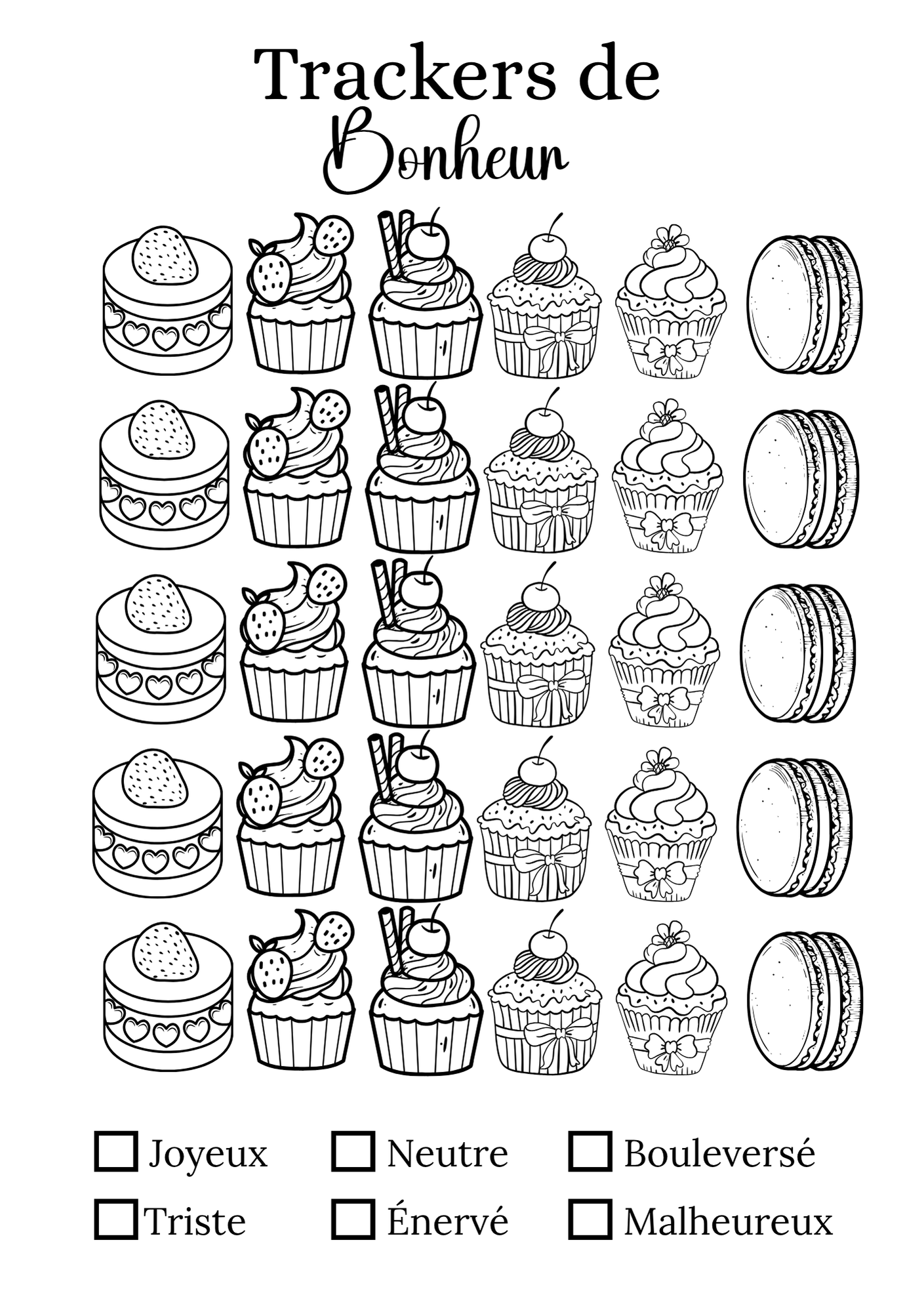 Tracker de Bonheur - Thème Gâteau