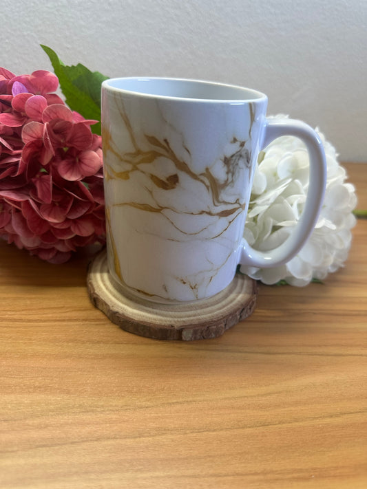 Mug 15oz Marbre blanc/or