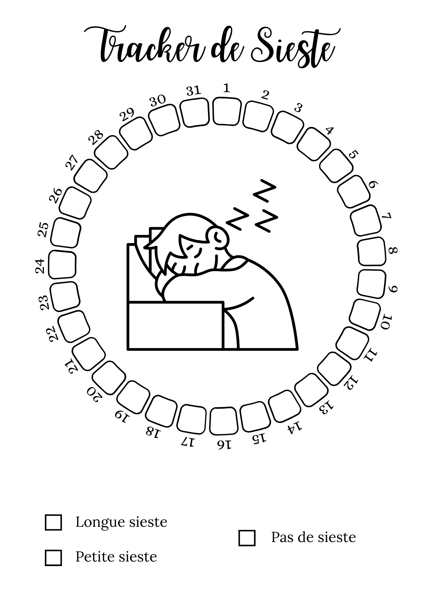 Trackers de Sieste - Mensuel