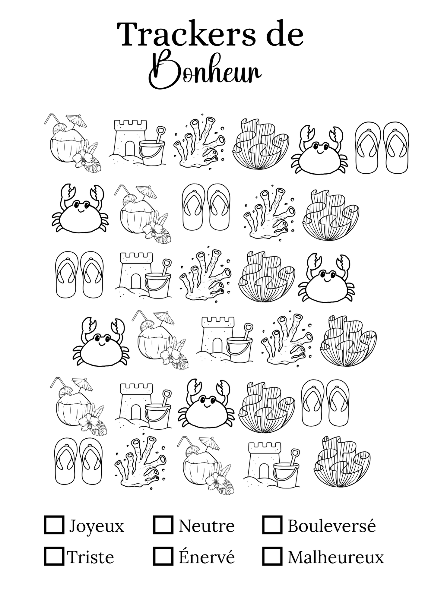 Tracker de Bonheur - Thème Plage