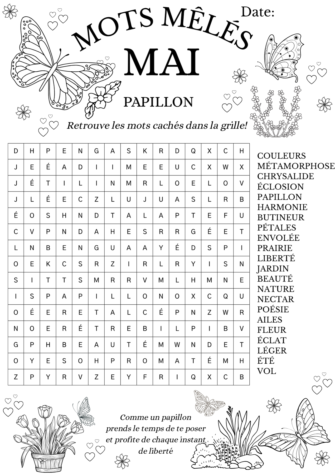 Mots Mêlés - Papillon
