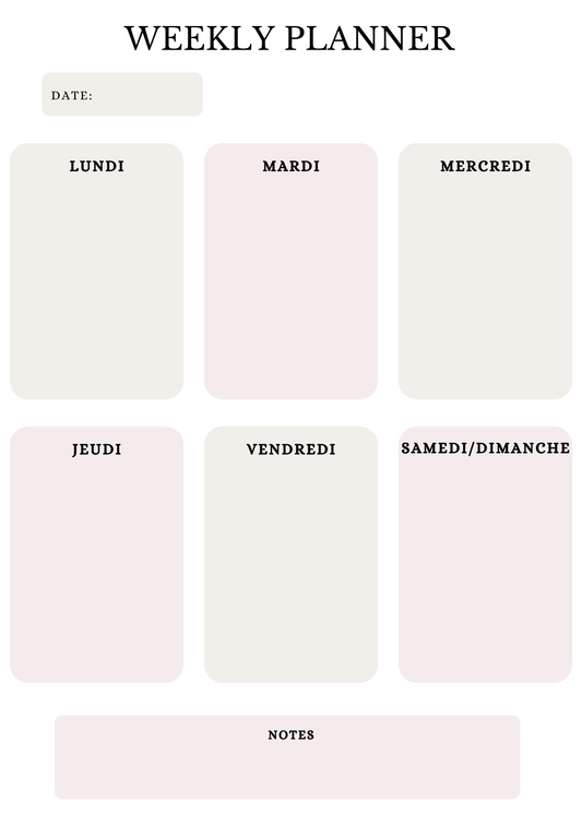 Weekly Planner - 3ème
