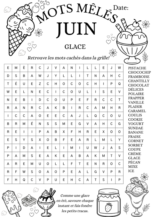Mots Mêlés - Glace