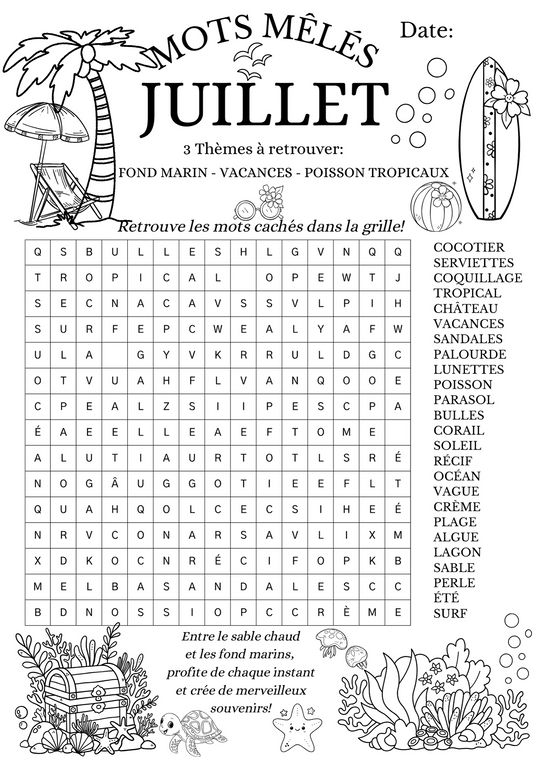 Mots Mêlés - Juillet