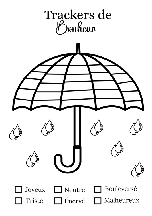 Tracker de Bonheur - Thème parapluie