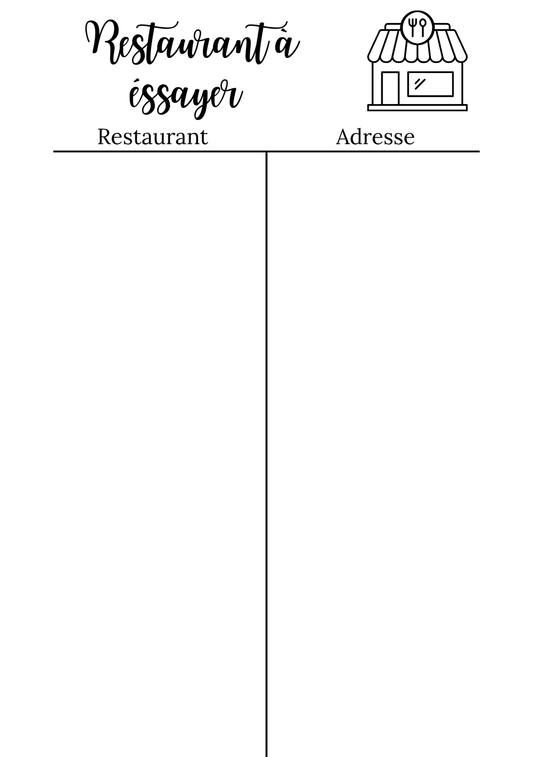 Restaurant à essayer