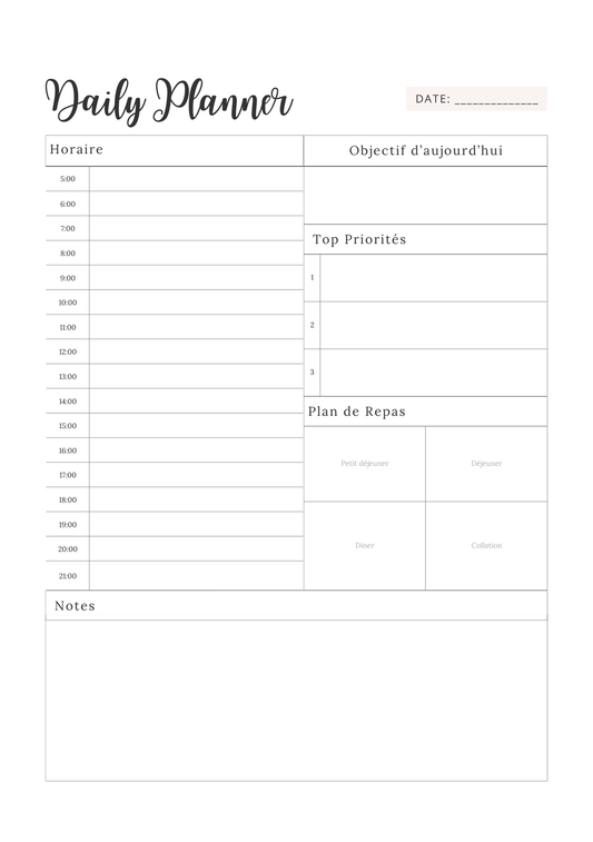 Daily Planner - 1ère