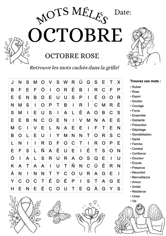 Mots Mêlés - Octobre Rose
