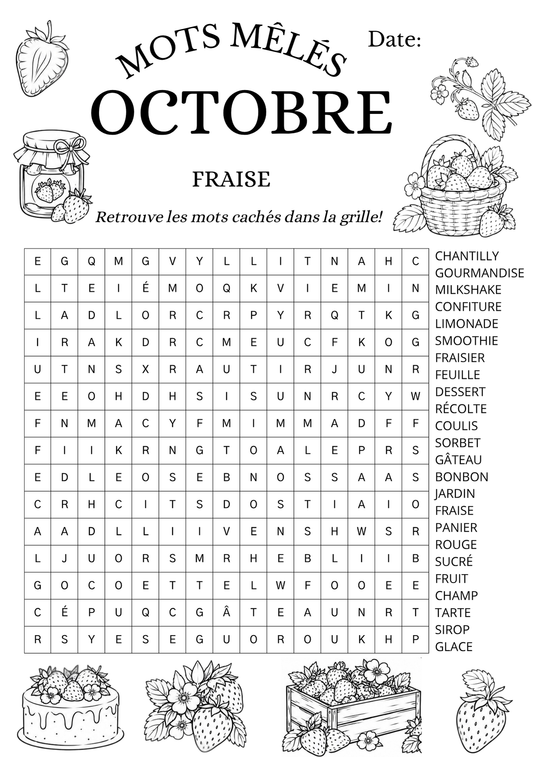 Mots Mêlés - Fraise