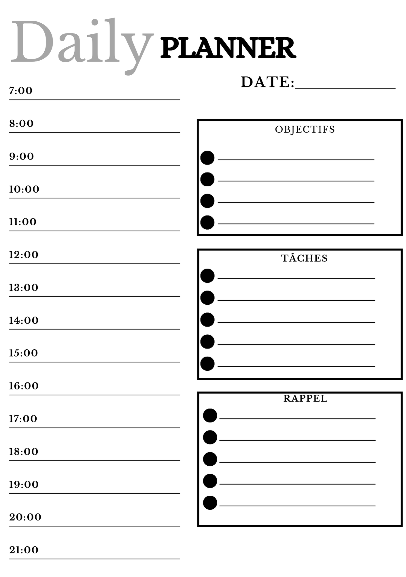 Daily Planner - 7ème