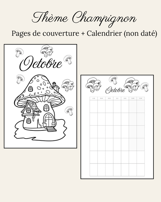 Thème Champignon - Couverture et calendrier (non daté)