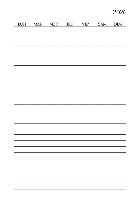 Calendrier - 4ème