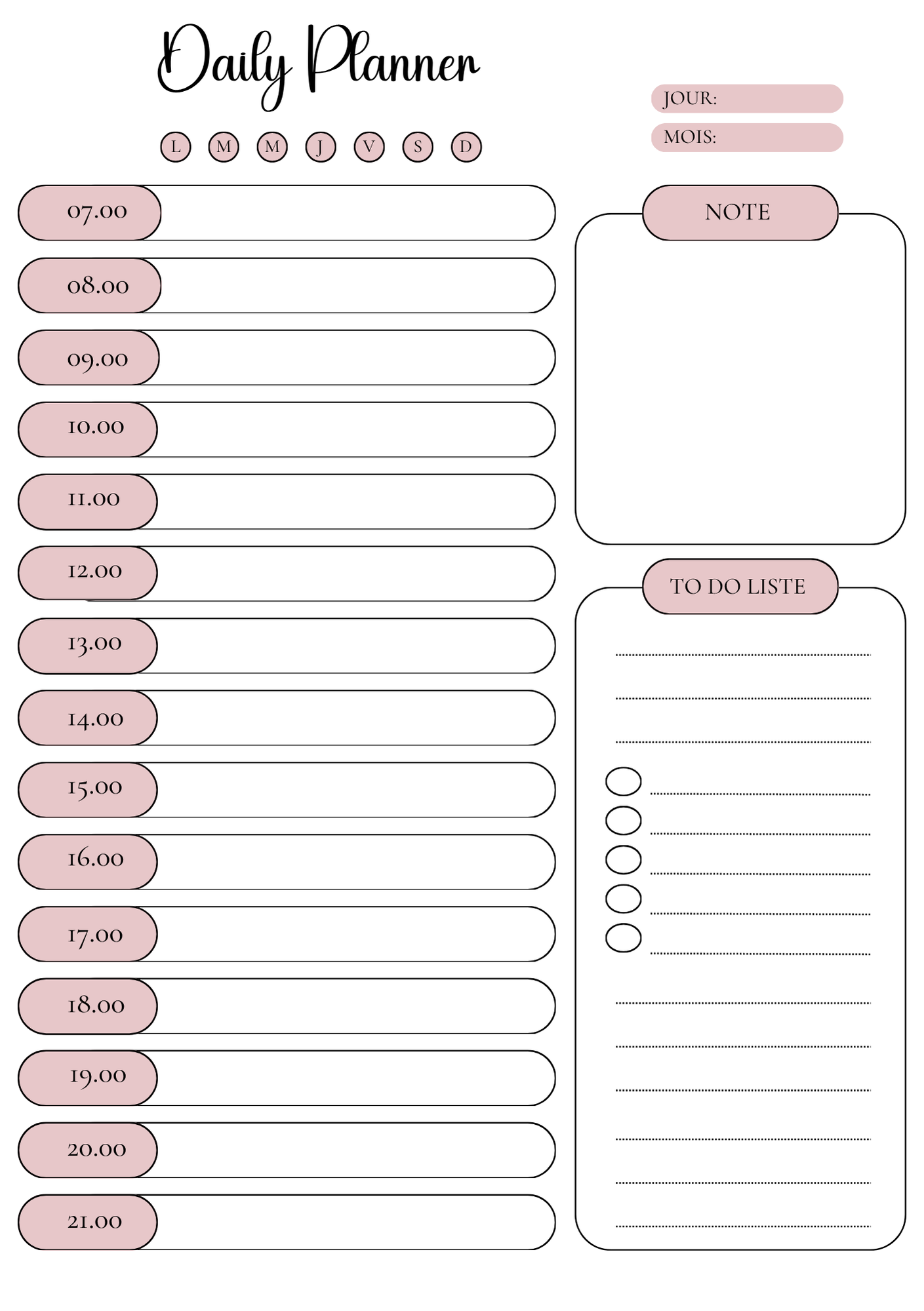 Daily Planner - 6ème