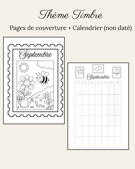 Thème Timbre - Couverture et calendrier (non daté)