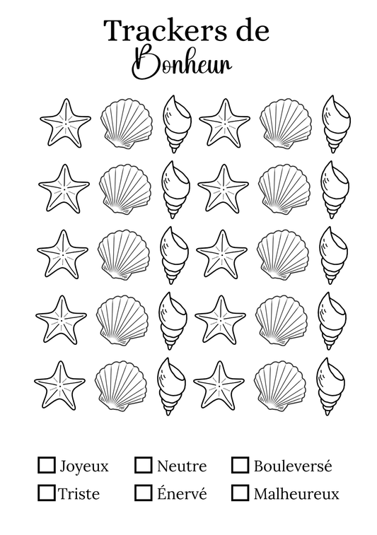 Tracker de Bonheur - Thème Coquillage