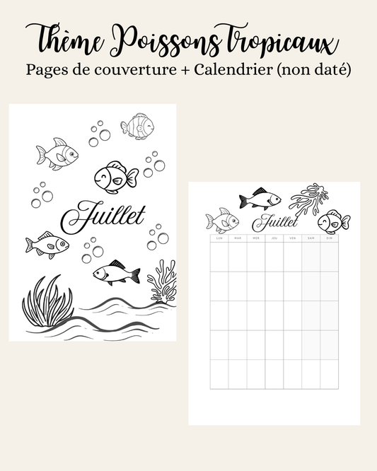 Thème Poisson Tropicaux - Couverture et calendrier (non daté)