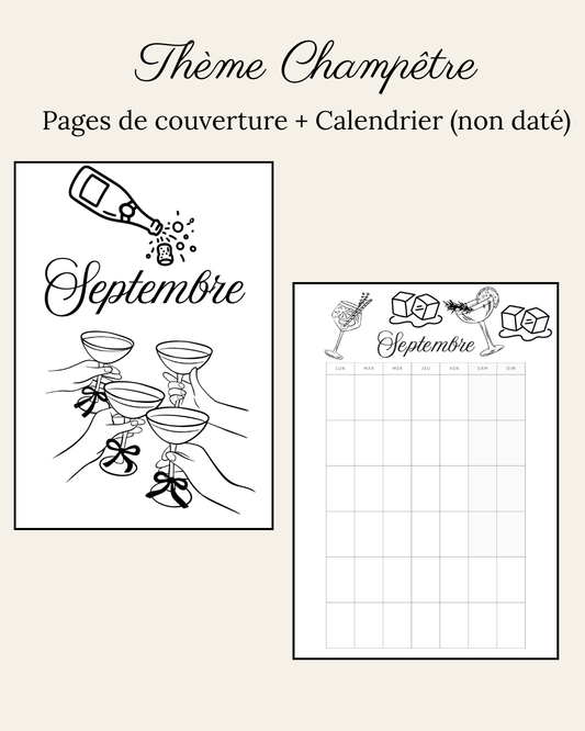 Thème Champêtre - Couverture et calendrier (non daté)