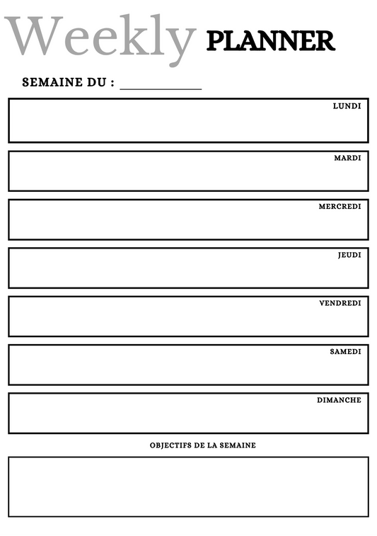 Weekly Planner - 4ème