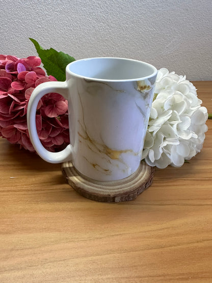 Mug 15oz Marbre blanc/or