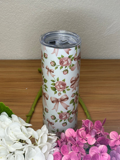 Tumbler 20oz Noeud Rose
