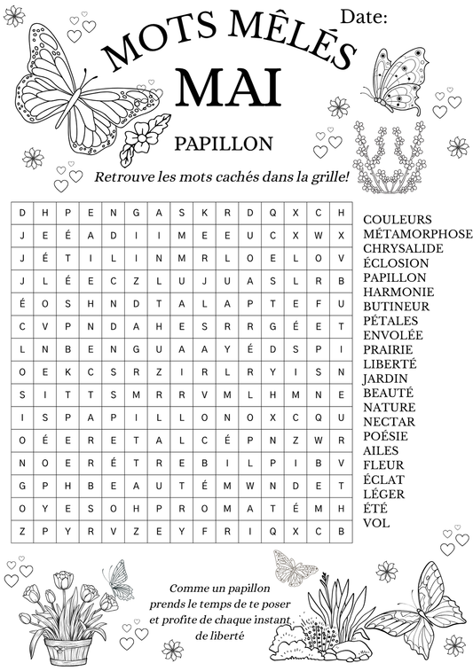 Mots Mêlés - Papillon
