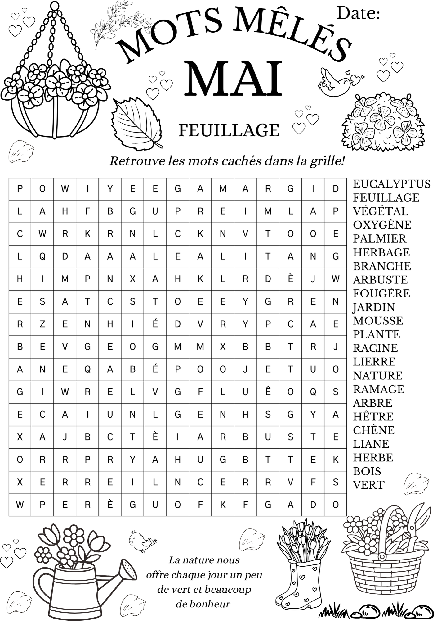 Mots Mêlés - Feuillage