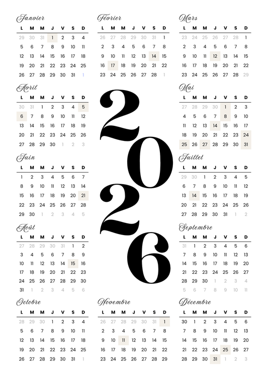 Calendrier - 1ère