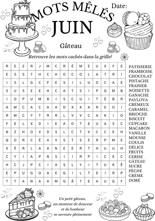 Mots Mêlés - Gâteau
