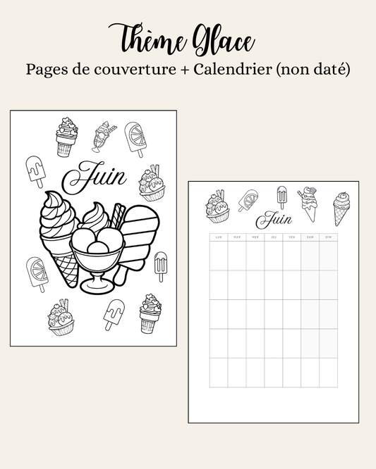 Thème Glace - Couverture et calendrier (non daté)