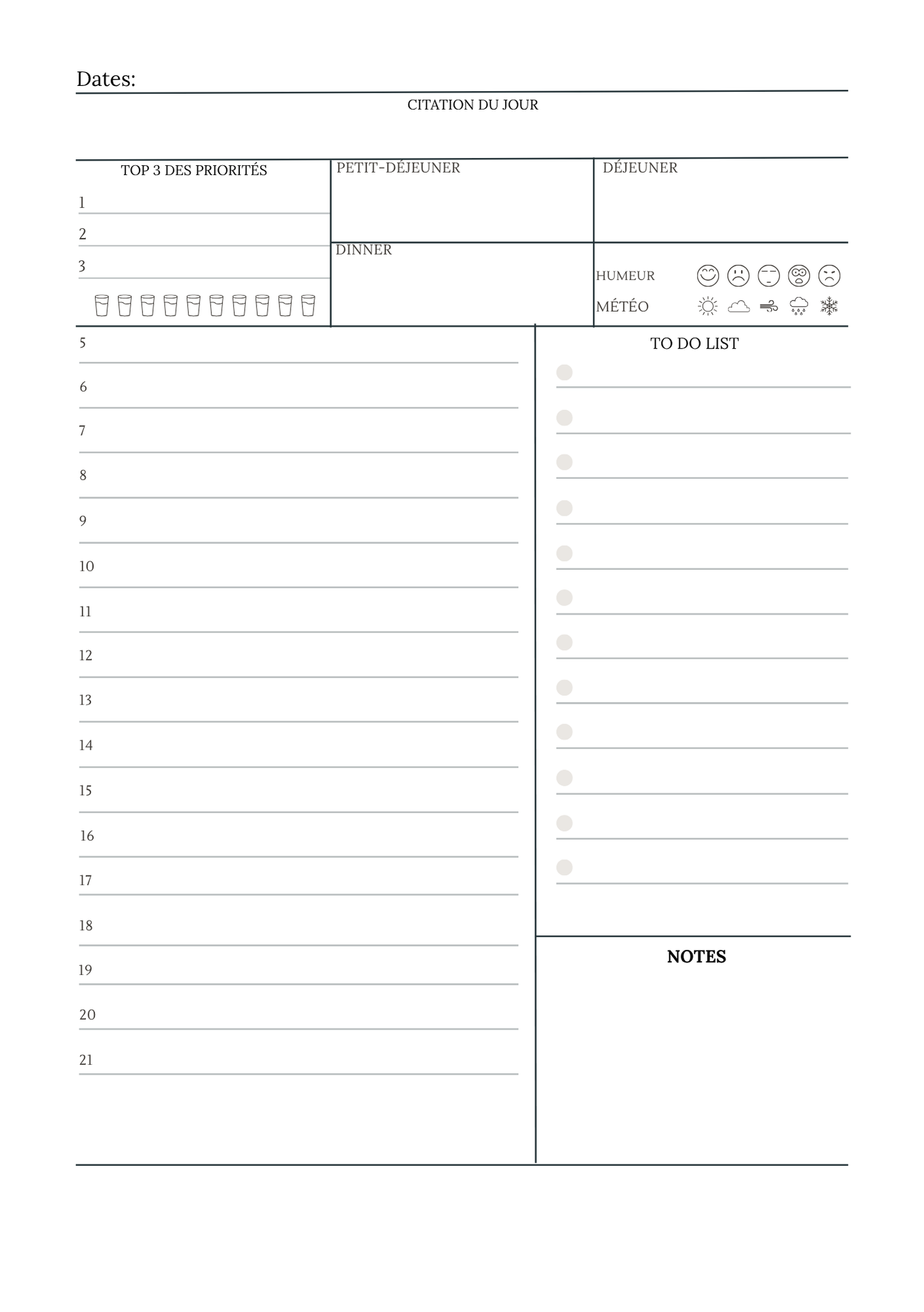 Daily Planner - 4ème