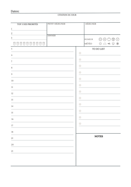Daily Planner - 4ème