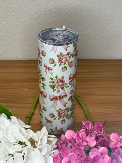 Tumbler 20oz Noeud Rose