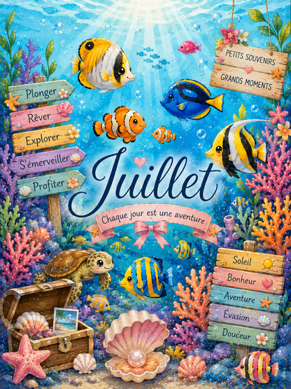 Dashboard Juillet - Thème Poissons tropicaux