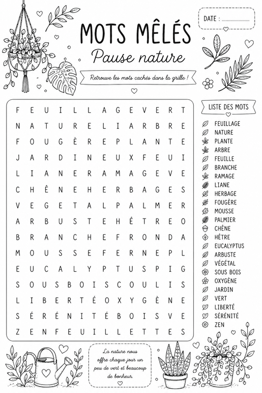 Mots Mêlés - Feuillage