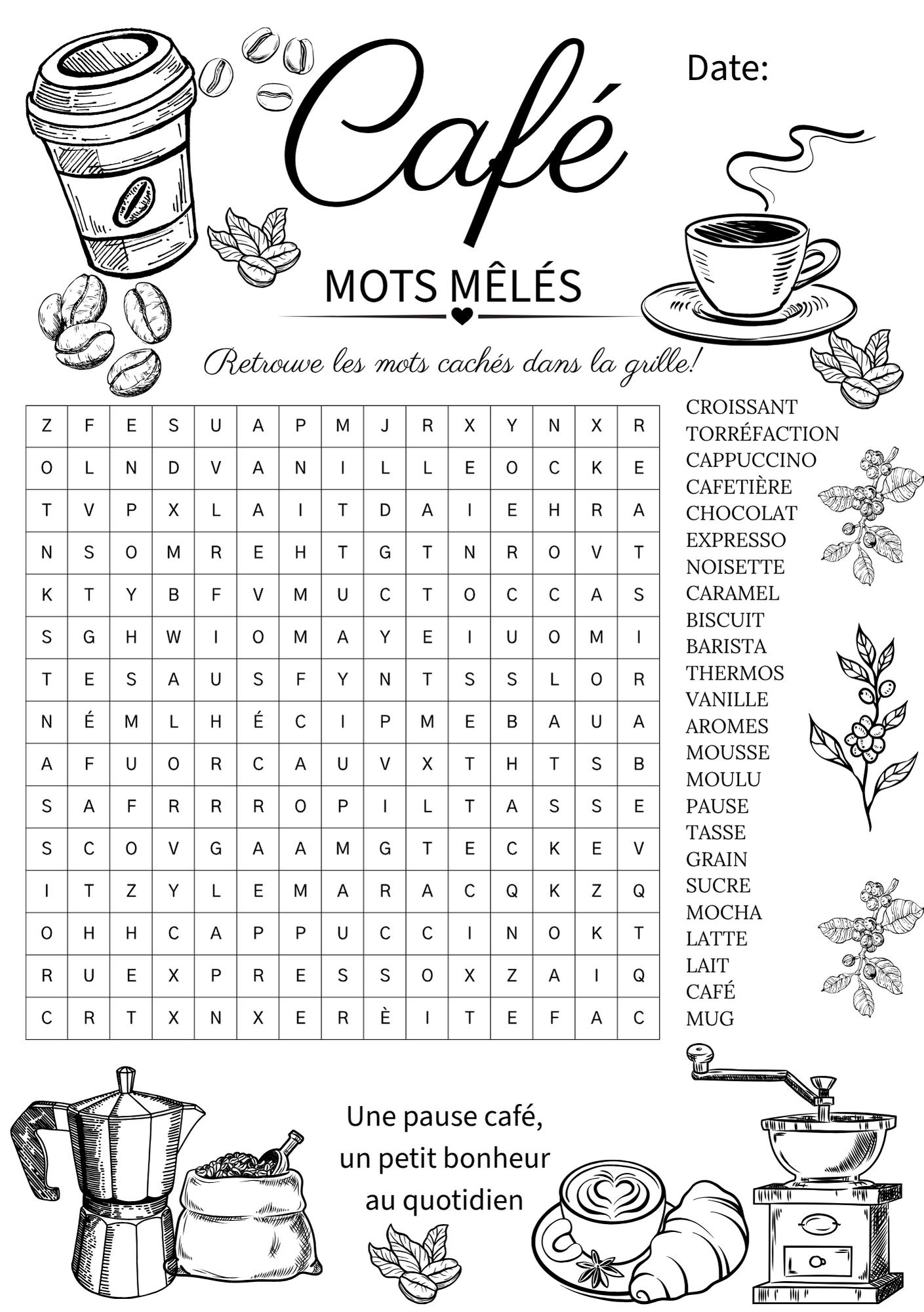 Mots Mêlés - Café