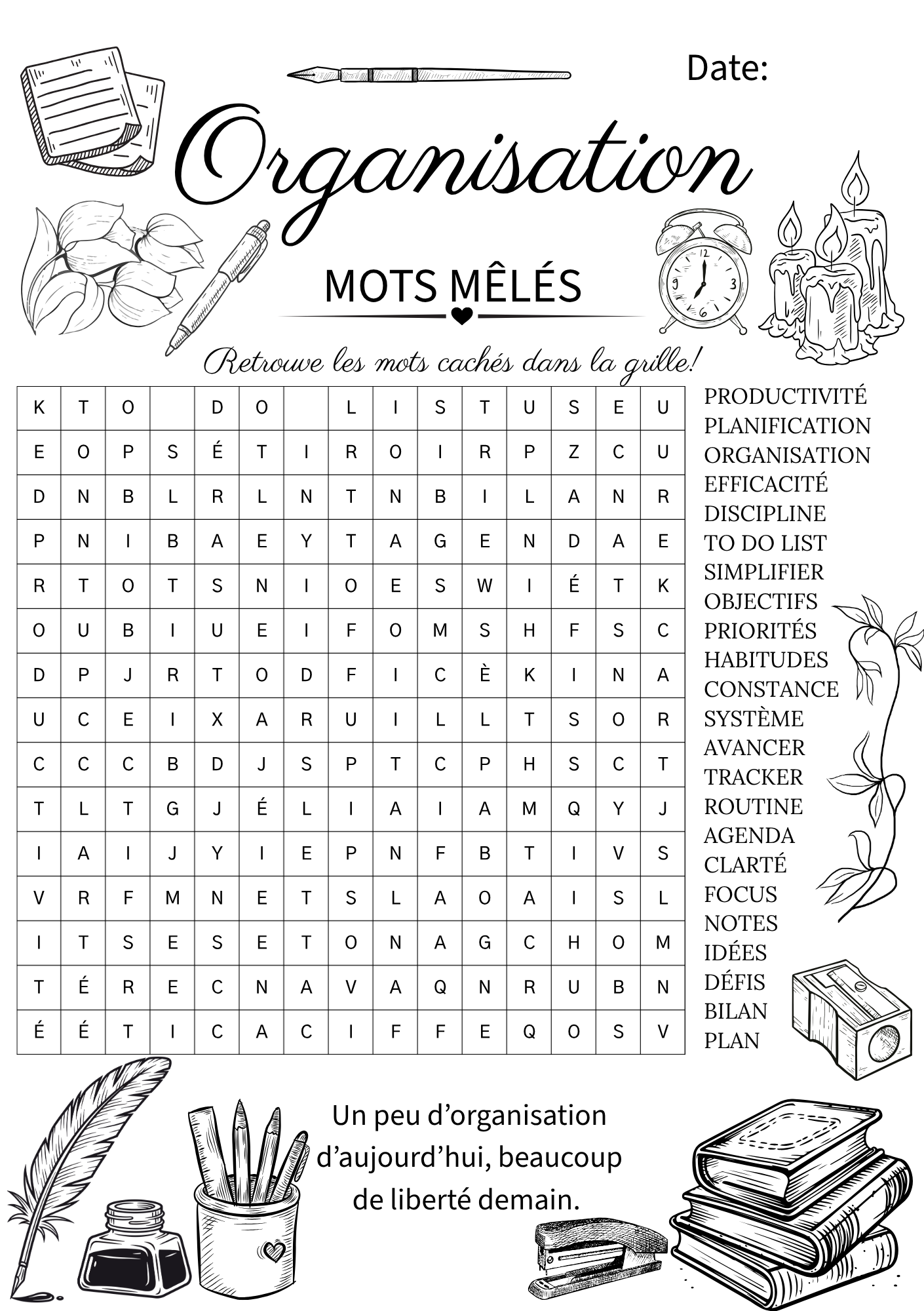 Mots Mêlés - Organisation